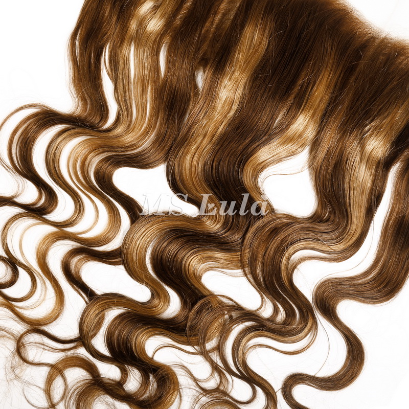 Body Wave #4/27 Highlight Virgin Human Hair 4x4 13x4 Transparent Lace Closure/Frontal - 图片 10